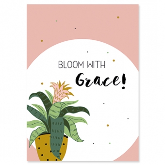 A4 kaart Bloom with grace!